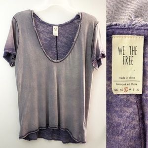 We The Free oversized linen-cotton knit top, dusty lavender